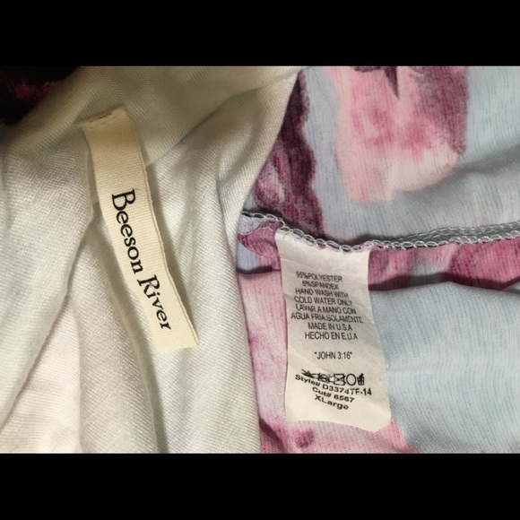 Floral Print Slinky Racerback Baby Blue Dress F. - Picture 7 of 8